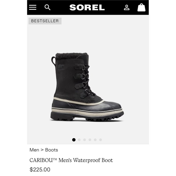Sorel Caribou Mens Waterproof Insulated Winter Boots Black Dark Stone NM1000-016 main image 13